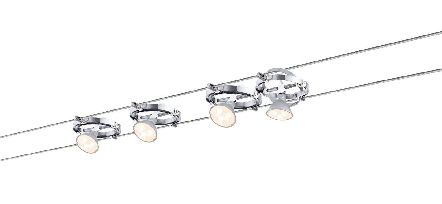 Paulmann Wire System Cardan LED 4x4W GU5,3 Chrom/Weiß 230/12V 80VA Metall