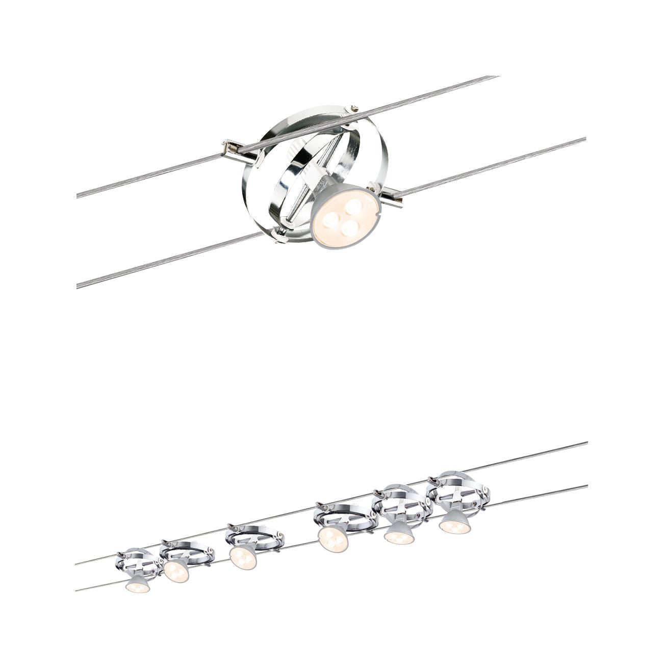 Paulmann Wire System Cardan LED 6x4W GU5,3 Chrom/Weiß 230/12V 80VA Metall