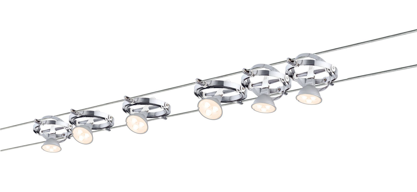 Paulmann Wire System Cardan LED 6x4W GU5,3 Chrom/Weiß 230/12V 80VA Metall