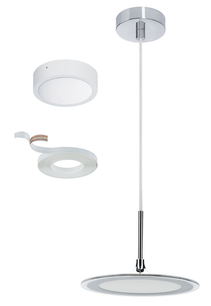 Paulmann OLED Bell Pendelsystem Set 1x1,2W Chrom/Weiß 10VA Metall/Kunststoff