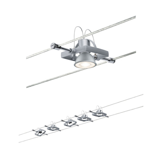 Paulmann WireSystem Set MacII max 5x10W GU5,3 Chrom matt 230/12V 60VA Metall/Kunststof