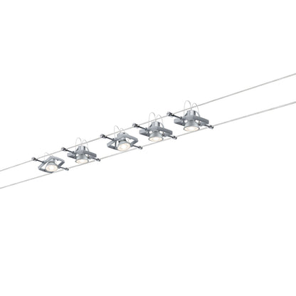 Paulmann WireSystem Set MacII max 5x10W GU5,3 Chrom matt 230/12V 60VA Metall/Kunststof