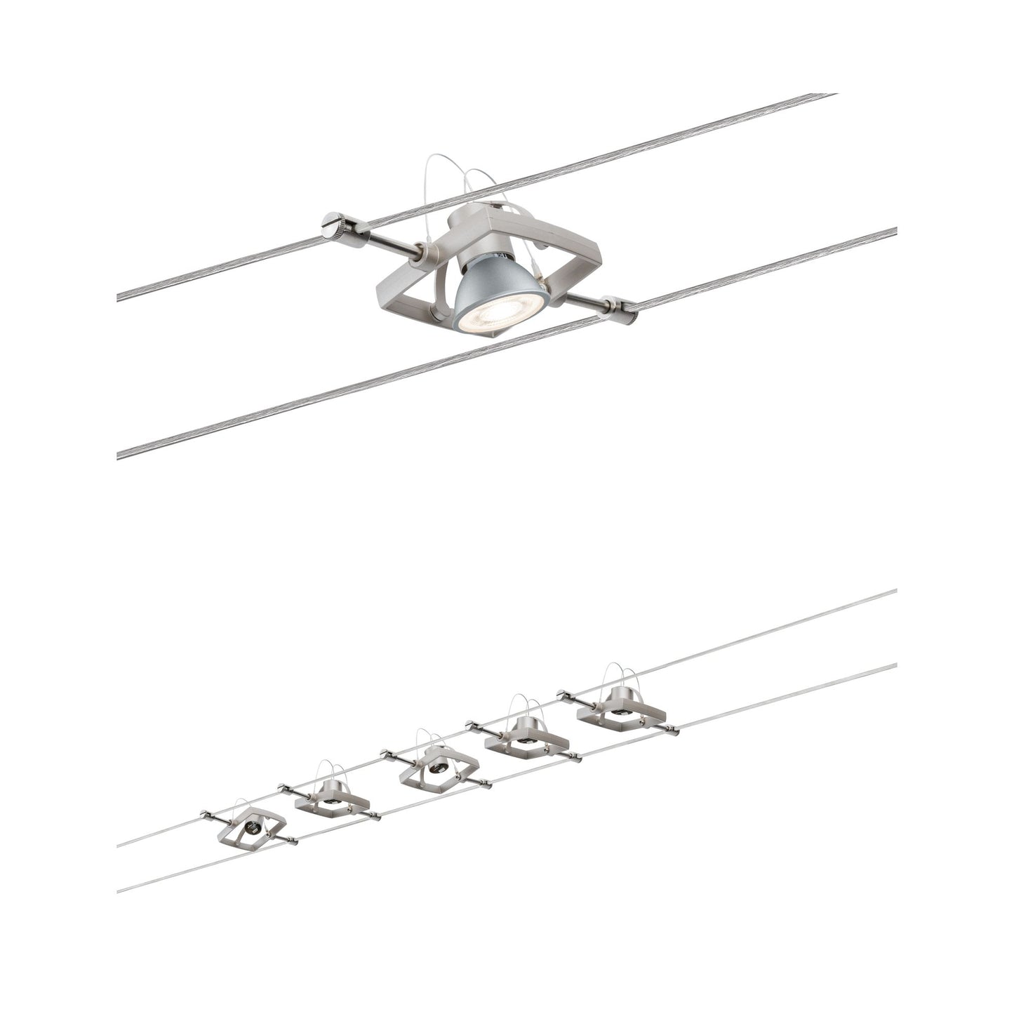 Paulmann WireSystem Set MacII max 5x10W GU5,3 Nickel satiniert 230/12V 60VA Metall