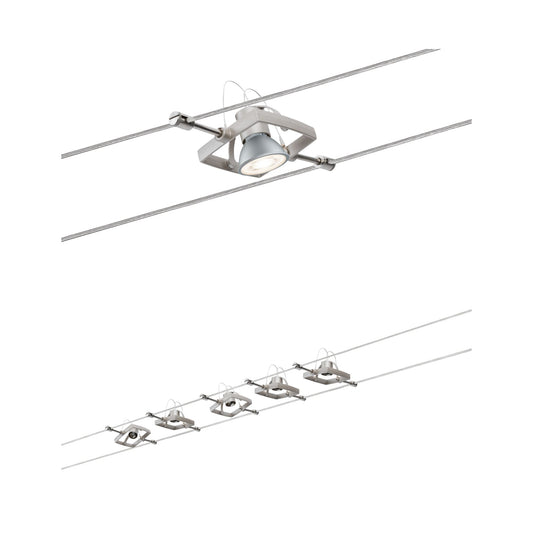 Paulmann WireSystem Set MacII max 5x10W GU5,3 Nickel satiniert 230/12V 60VA Metall