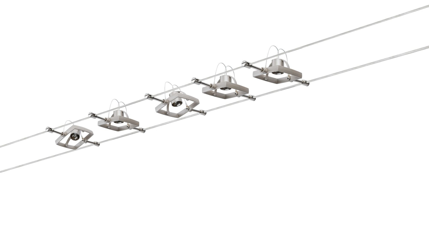 Paulmann WireSystem Set MacII max 5x10W GU5,3 Nickel satiniert 230/12V 60VA Metall