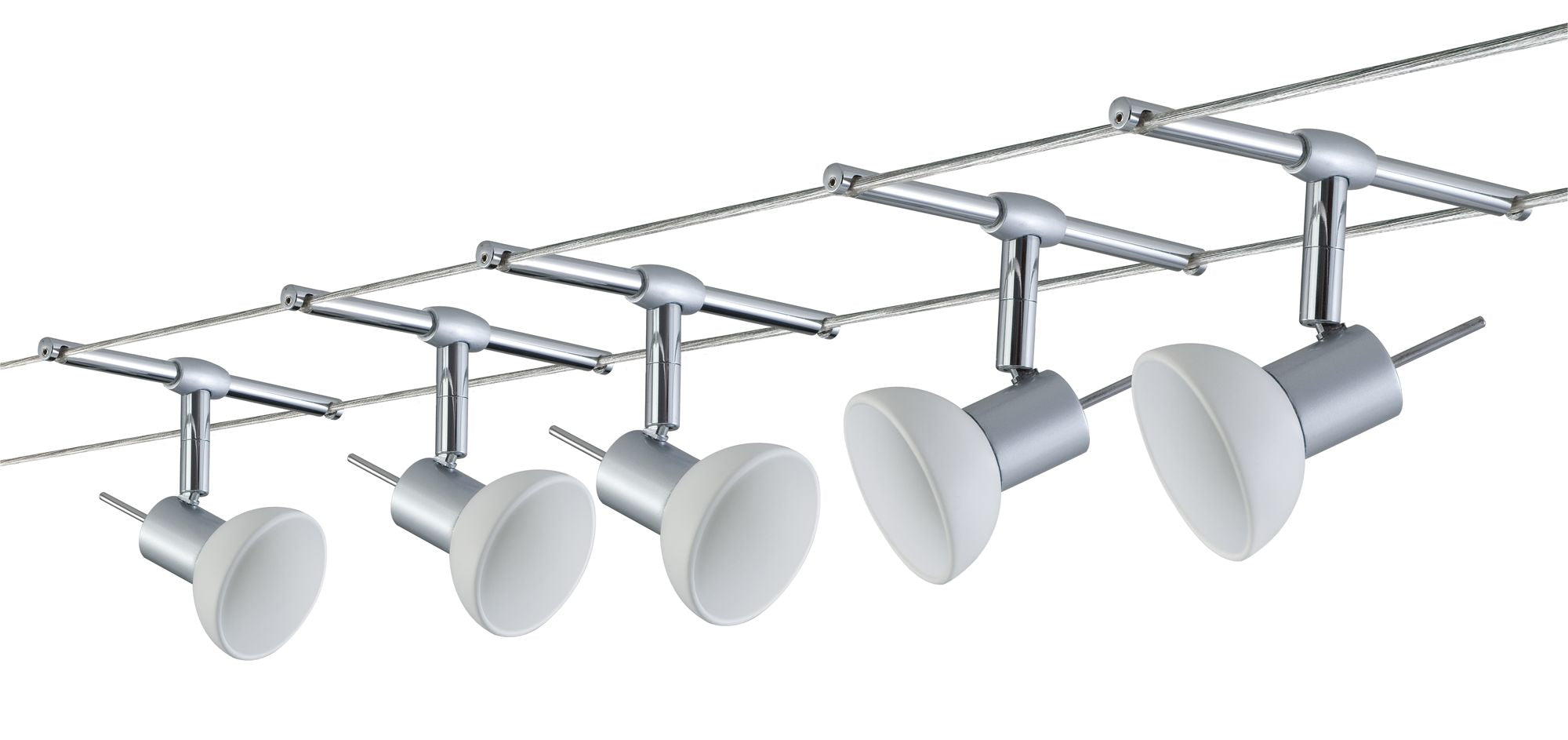 Paulmann WireSystem Set Sheela max 5x10W GU5,3 Chrom matt/Opal 230/12V 60VA Metall/Glas