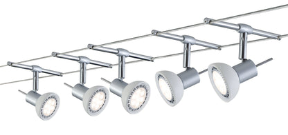 Paulmann WireSystem Set Sheela max 5x10W GU5,3 Chrom matt/Opal 230/12V 60VA Metall/Glas
