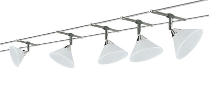 Paulmann WireSystem Colmar max 5x10W GU4 Chrom/Satin 230/12V 80VA Metall/Glas
