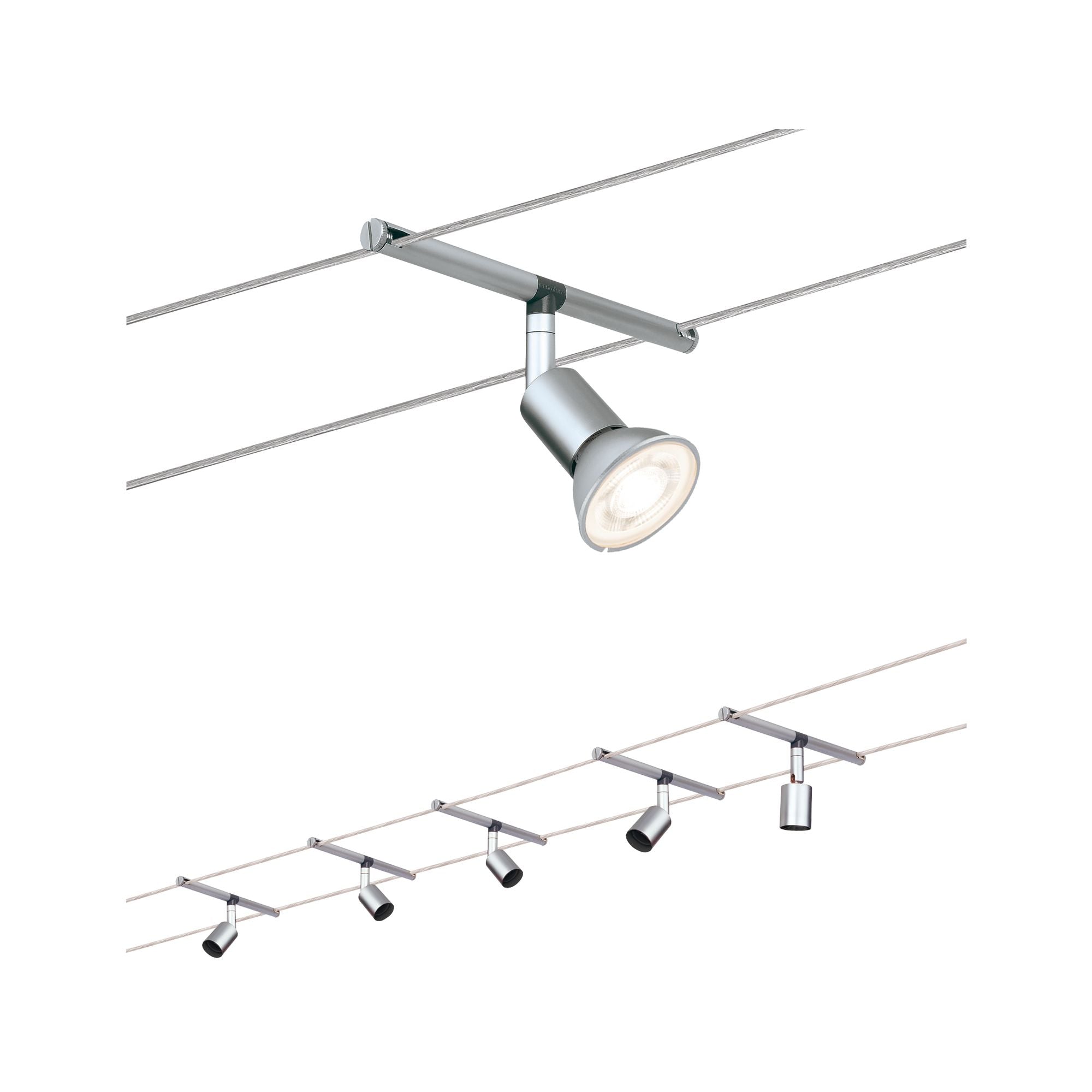 Paulmann WireSystem Spice Salt max 5x10W GU5,3 Chrom matt 230/12V 80VA Metall
