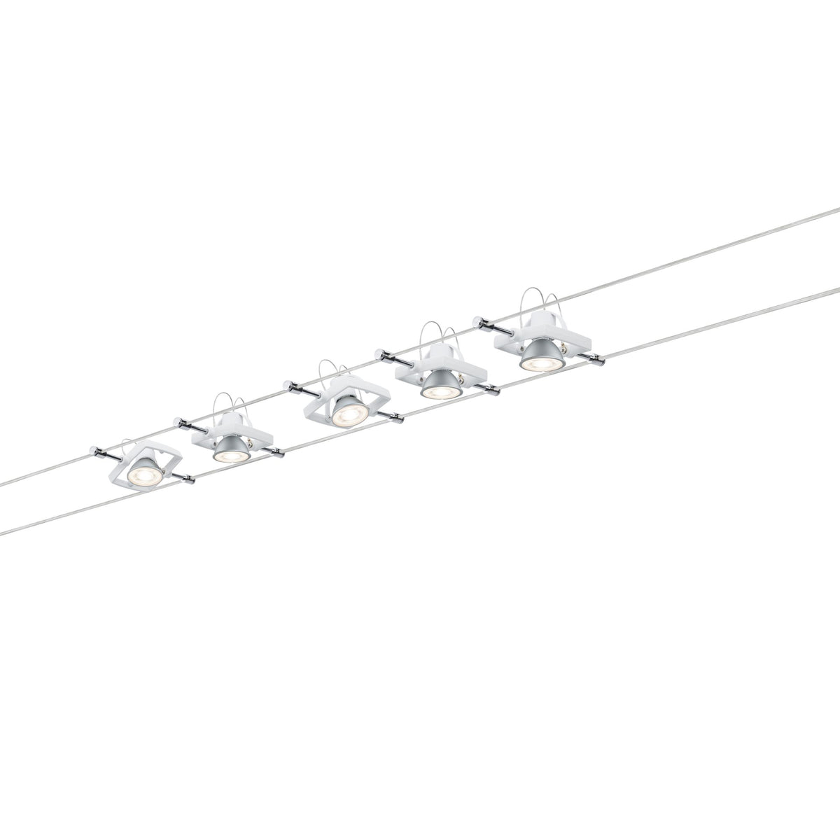 Paulmann Seilsystem TECH Weiß mit 5 Spots ohne Leuchtmittel, max. 10W GU5,3