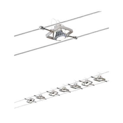 Paulmann Wire System Set MacII max 7x10W GU5,3 Nickel 230/12V 80VA Metall/Kunststoff