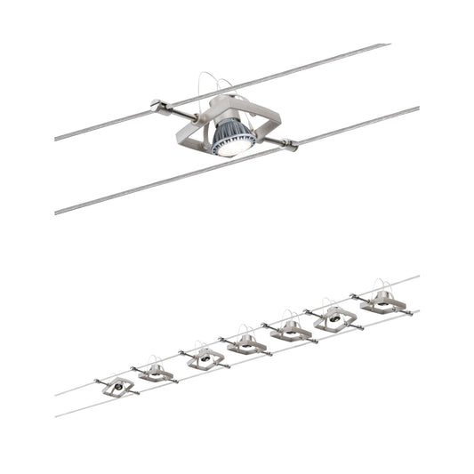 Paulmann Wire System Set MacII max 7x10W GU5,3 Nickel 230/12V 80VA Metall/Kunststoff