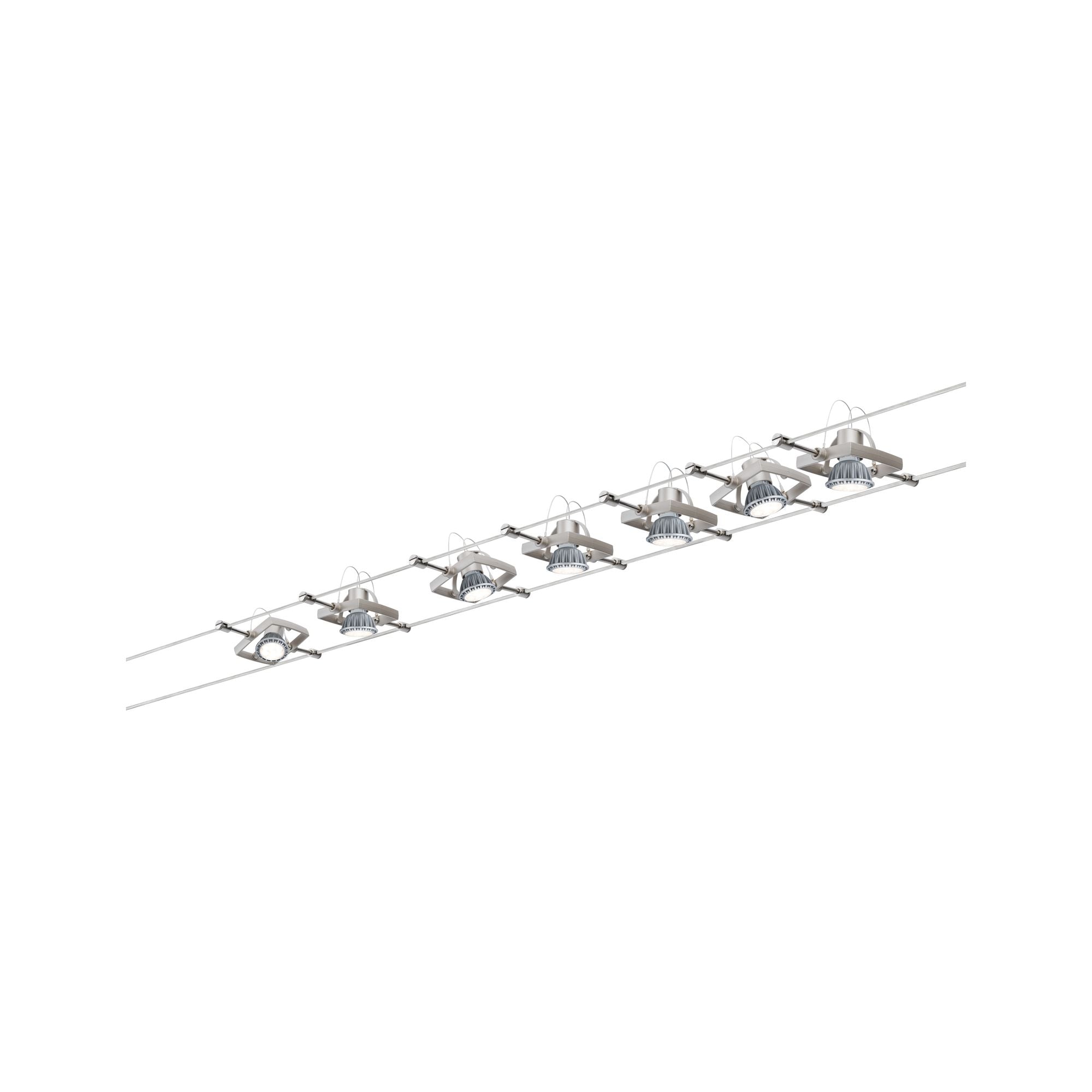 Paulmann Wire System Set MacII max 7x10W GU5,3 Nickel 230/12V 80VA Metall/Kunststoff