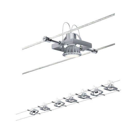 Paulmann Wire System Set MacII max 7x10W GU5,3 Chr-m 230/12V 80VA Metall/Kunststoff
