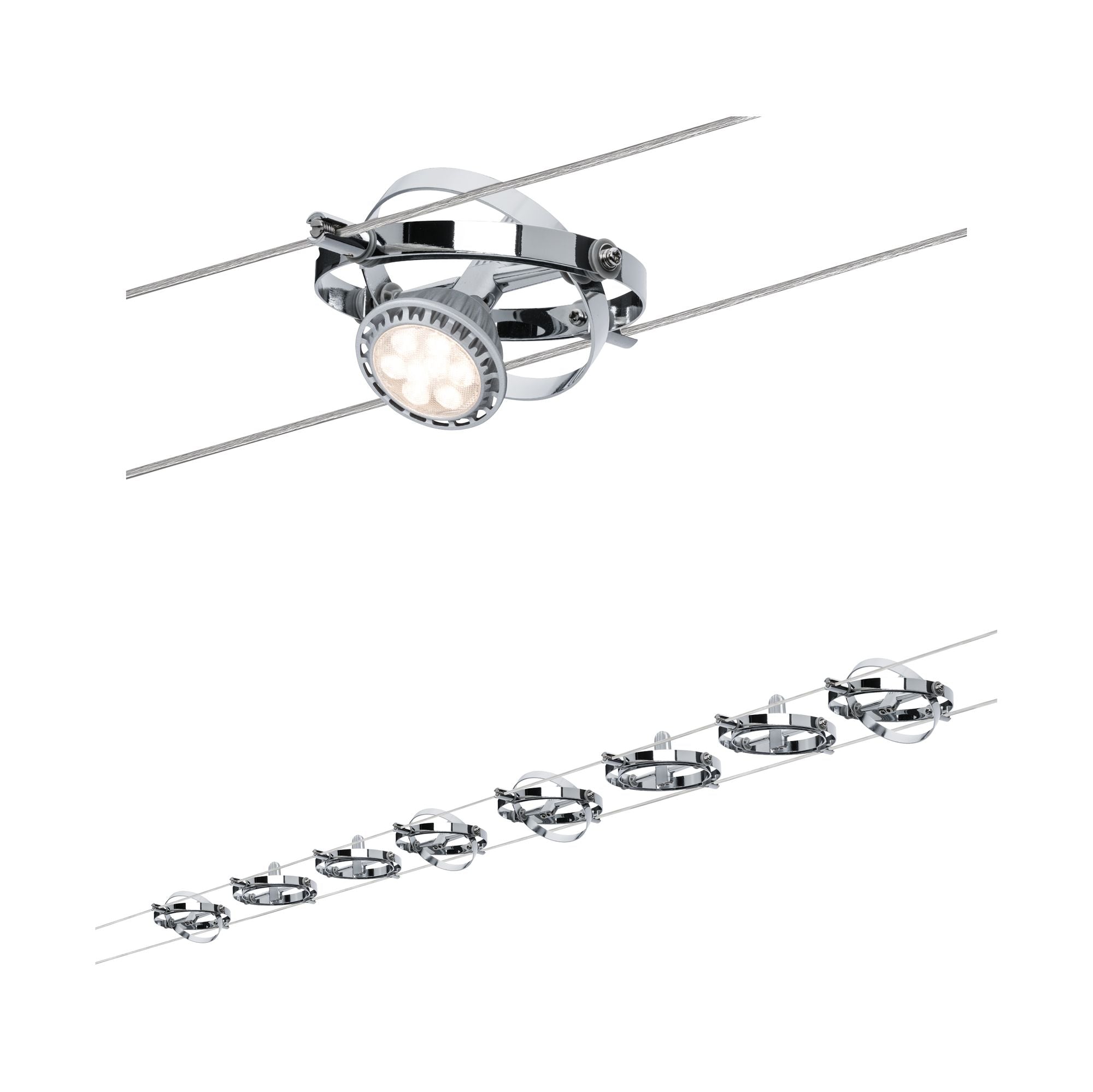 Paulmann Wire System Cardan max 8x10W GU5,3 Chrom matt/Chrom 230/12V 80VA Metall