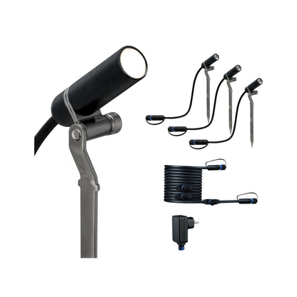 Paulmann Outdoor Plug & Shine Spot Plantini Basis Set 3000K 3x2,5W 24V 40° Anthrazit Alu