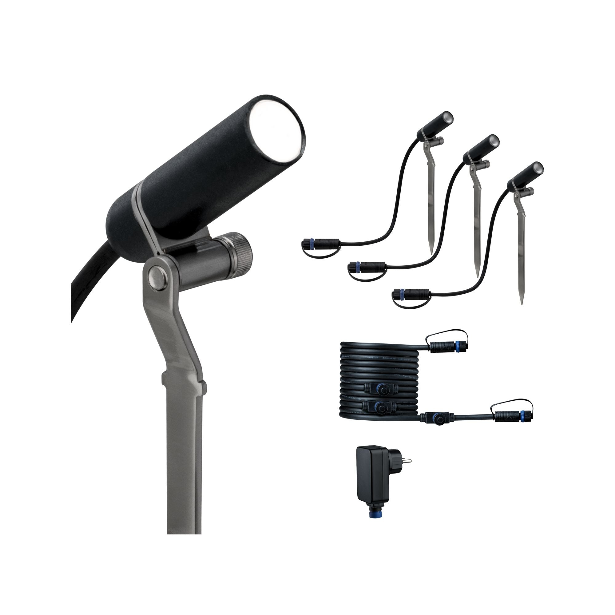 Paulmann Outdoor Plug & Shine Spot Plantini Basis Set 4000K 3x2,5W 24V 40° Anthrazit Alu