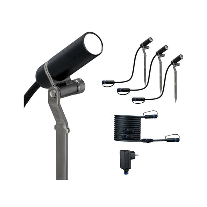 Paulmann Outdoor Plug & Shine Spot Plantini Basis Set 4000K 3x2,5W 24V 40° Anthrazit Alu