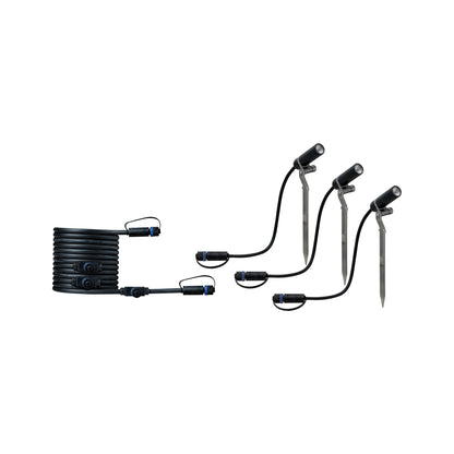 Paulmann Outdoor Plug & Shine Spot Plantini Erg. Set 3000K 3x2,5W 24V 40° Anthrazit Alu