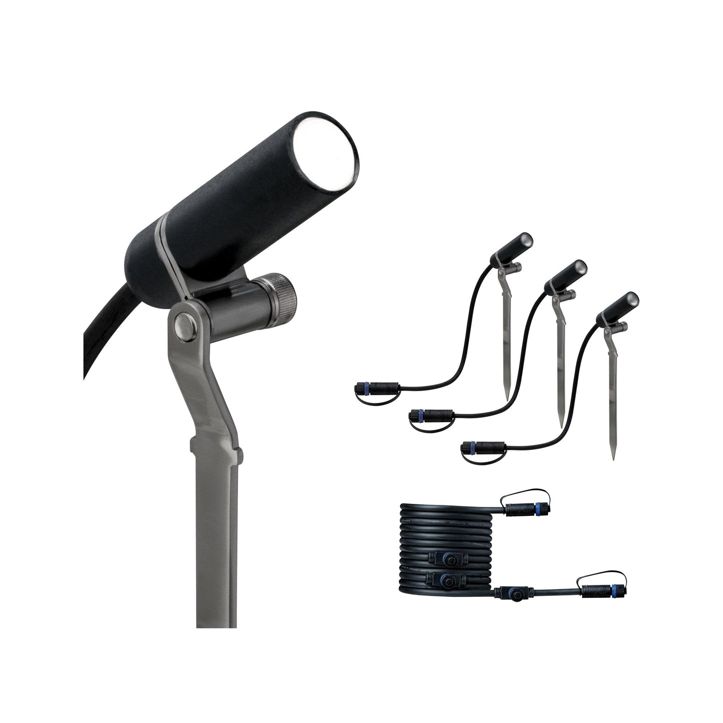 Paulmann Outdoor Plug & Shine Spot Plantini Erg. Set 4000K 3x2,5W 24V 40° Anthrazit Alu