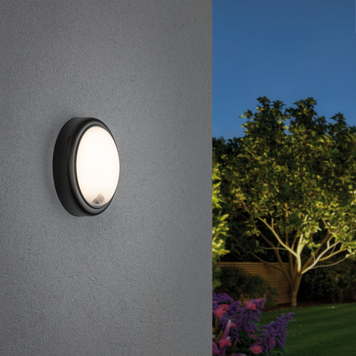 Paulmann Outdoor 230V Wandleuchte Bewegungsmelder IP44 15W 3000K Kunststoff Grau