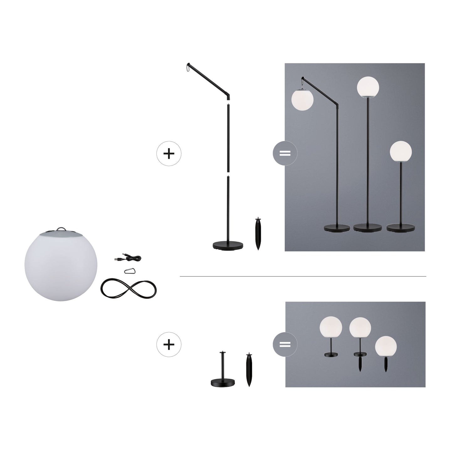 Paulmann Outdoor Mobile Systemleuchte Companion IP65 3000K 200lm 5V ladbar mit USB dim