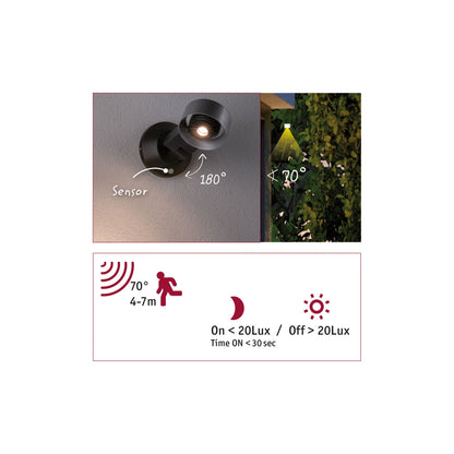 Paulmann Outdoor 230V Cone Lamp IP44 8W 3000K silber anthrazit Alu Acryl