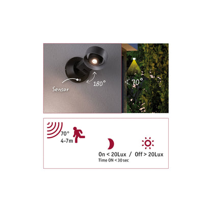 Paulmann Outdoor 230V Cone Lamp IP44 8W 4000K silber anthrazit Alu Acryl