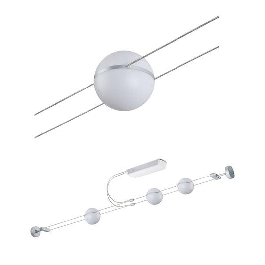 Paulmann Wiresystem 2Line Set Tom 3x3,6W Weiß/ Chrom matt 230/24V DC Kunststoff/Metall