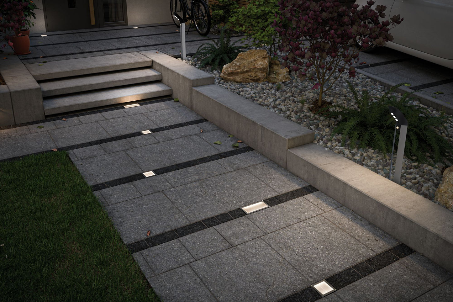 Paulmann Solar LED Bodeneinbauleuchte Aron 20x10 cm 40lm mit Bewegungsmelder