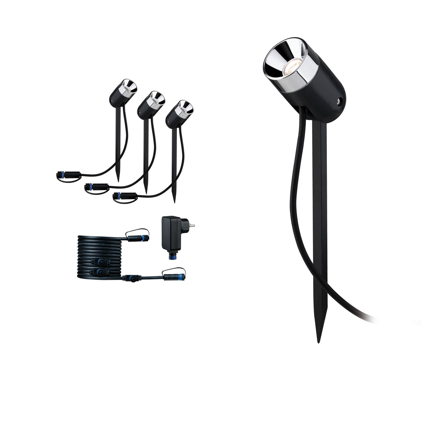 Paulmann Plug & Shine Basisset Erdspieß Pike IP65 3000K 3x3,5W dimmbar
