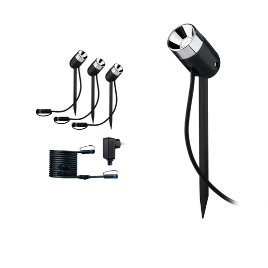 Paulmann Plug & Shine Basisset Erdspieß Pike IP65 3000K 3x3,5W dimmbar