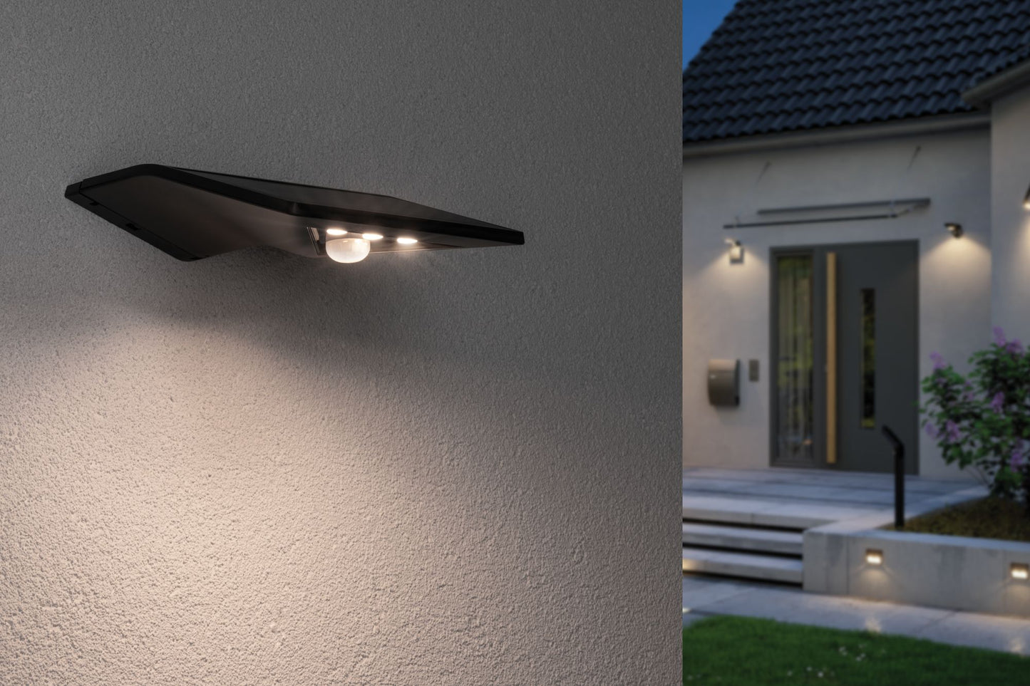 Paulmann Outdoor Solar Wandleuchte Yoko Anthrazit mit Bewegungsmelder 3000K