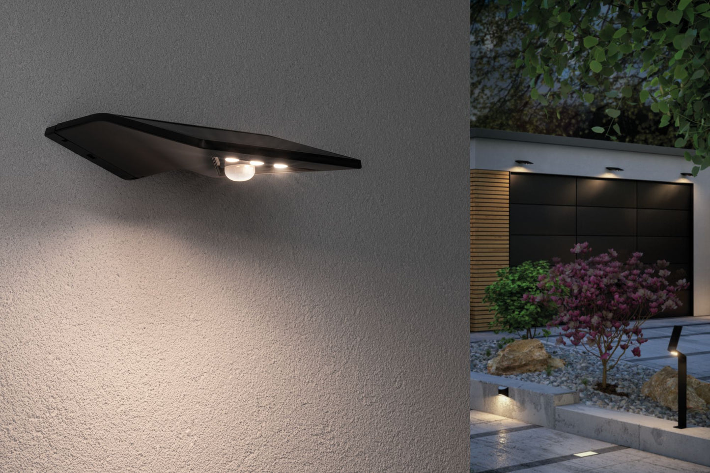 Paulmann Outdoor Solar Wandleuchte Yoko Anthrazit mit Bewegungsmelder 3000K