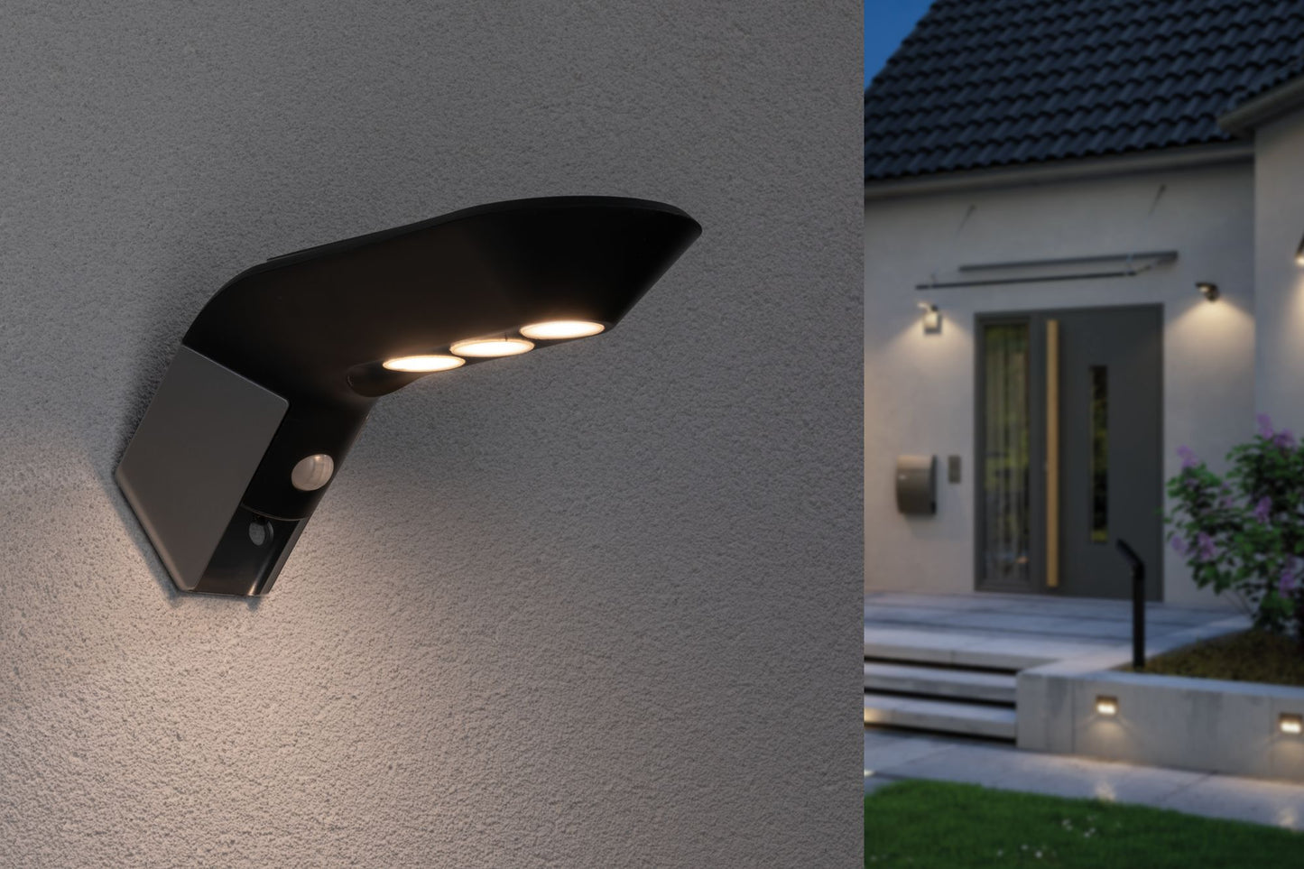 Paulmann Outdoor Solar Wandleuchte Soley 3000K Anthrazit mit Bewegungsmelder