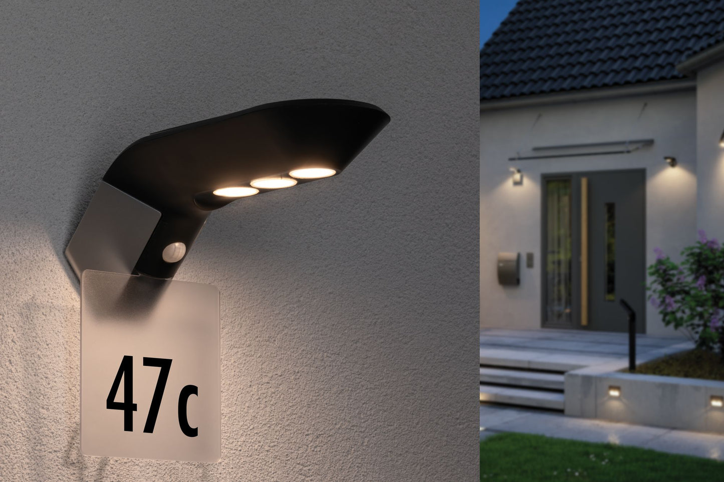 Paulmann Outdoor Solar Wandleuchte Soley 3000K Anthrazit mit Bewegungsmelder