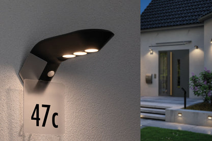 Paulmann Outdoor Solar Wandleuchte Soley 3000K Anthrazit mit Bewegungsmelder