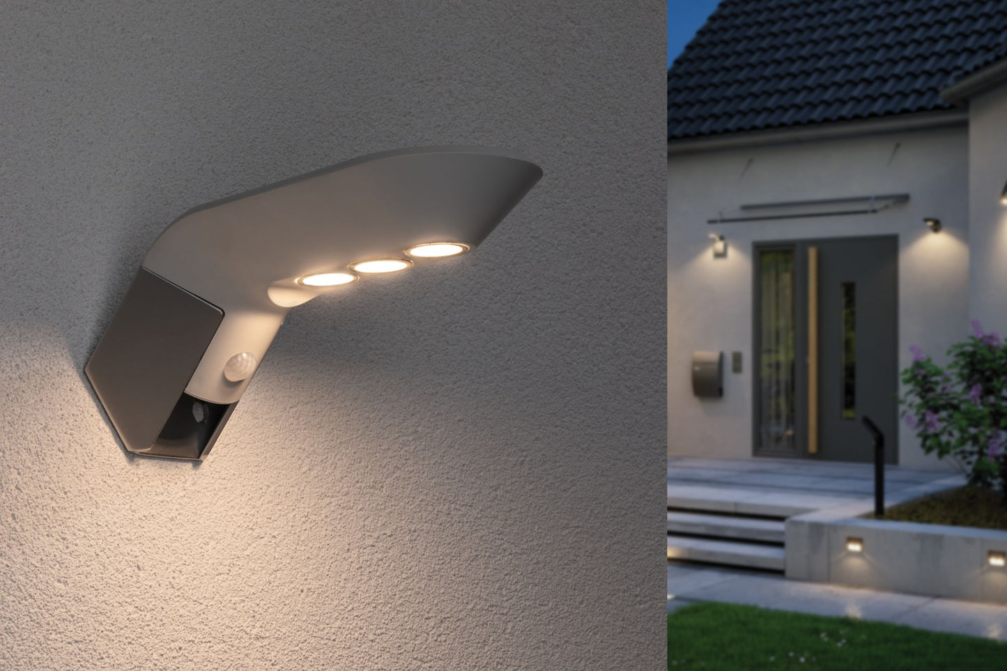 Paulmann Outdoor Solar Wandleuchte Soley IP44 3000K 100lm Bewegungsmelder Weiß