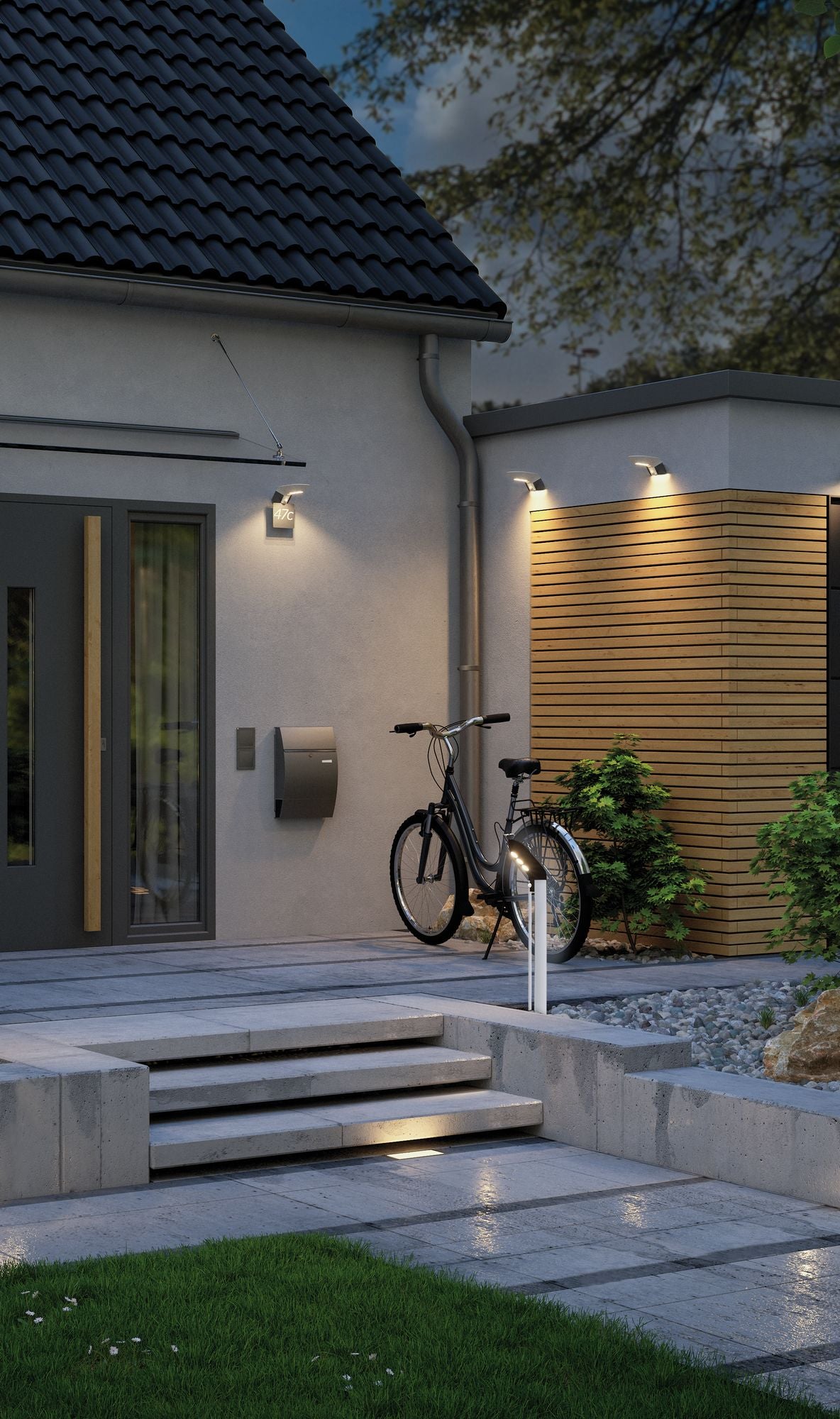 Paulmann Outdoor Solar Pollerleuchte Soley 3000K Anthrazit mit Bewegungsmelder