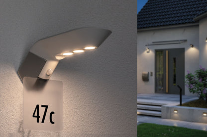 Paulmann Hausnummer für Outdoor Solar Wandleuchte Soley Zubehör Metall Weiß