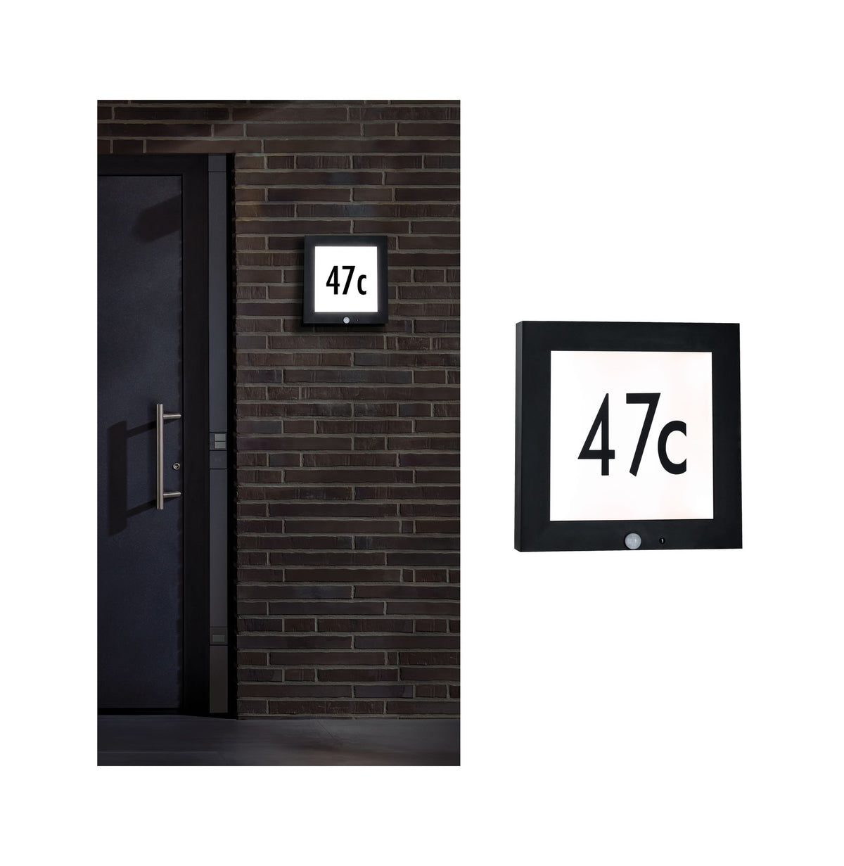 Paulmann Outdoor Panel 30x30 cm IP44 9W 230V Anthrazit Hausnummer mit Bewegungsmelder