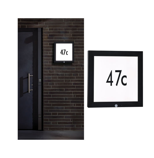 Paulmann Outdoor 230V Panel 40*40cm Hausnummer IP44 4W 800lm Bewegungsmelder Anthrazit