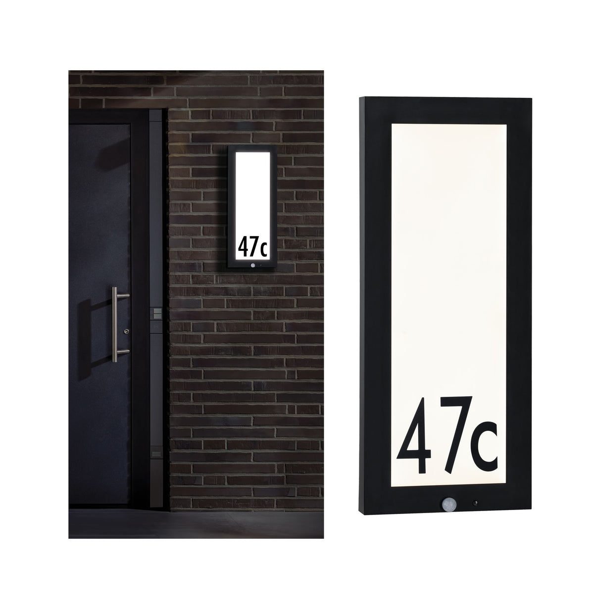 Paulmann Outdoor 230V Panel 20*60cm Hausnummer IP44 10W 800lm Bewegungsmelder Anthrazit