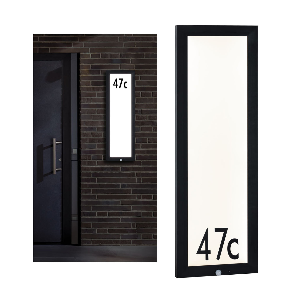 Paulmann Outdoor 230V Panel 30*90cm Hausnummer IP 44 19W 1200lm Bewegungsmelder Anthrazit
