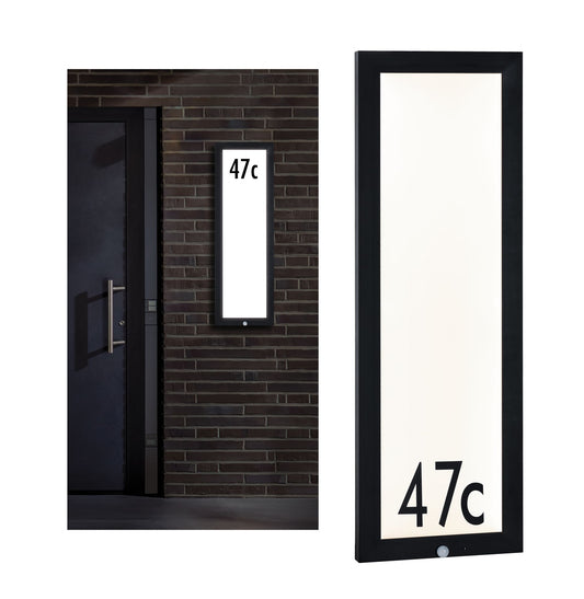 Paulmann Outdoor 230V Panel 30*90cm Hausnummer IP 44 19W 1200lm Bewegungsmelder Anthrazit