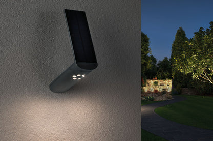 Paulmann Outdoor Solar Wandleuchte Ilias IP44 3000K 100lm Bewegungsmelder Alugrey