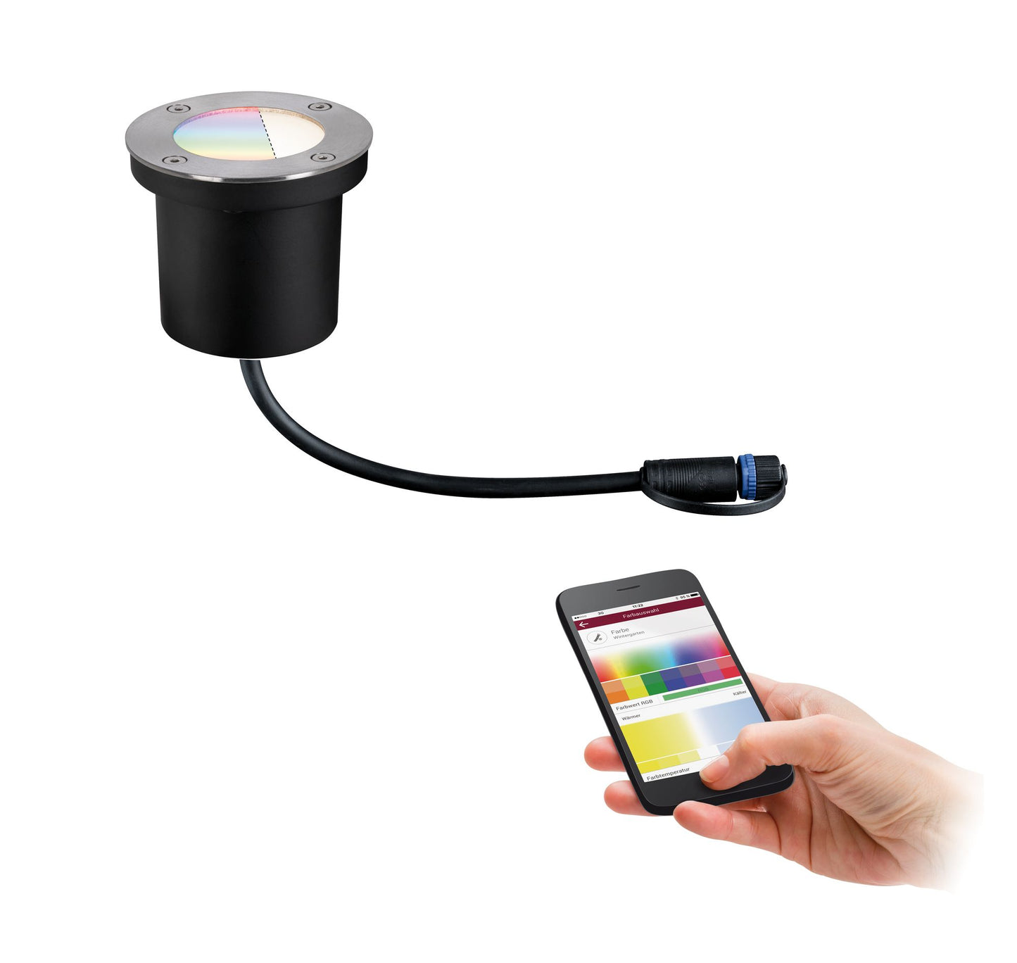 Paulmann Smart Home Zigbee Plug & Shine Bodeneinbauleuchte IP65 RGBW 24V