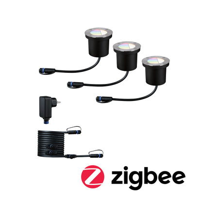 Paulmann Smart Home Zigbee Plug & Shine Basisset Bodeneinbauleuchte IP65 RGBW 24V