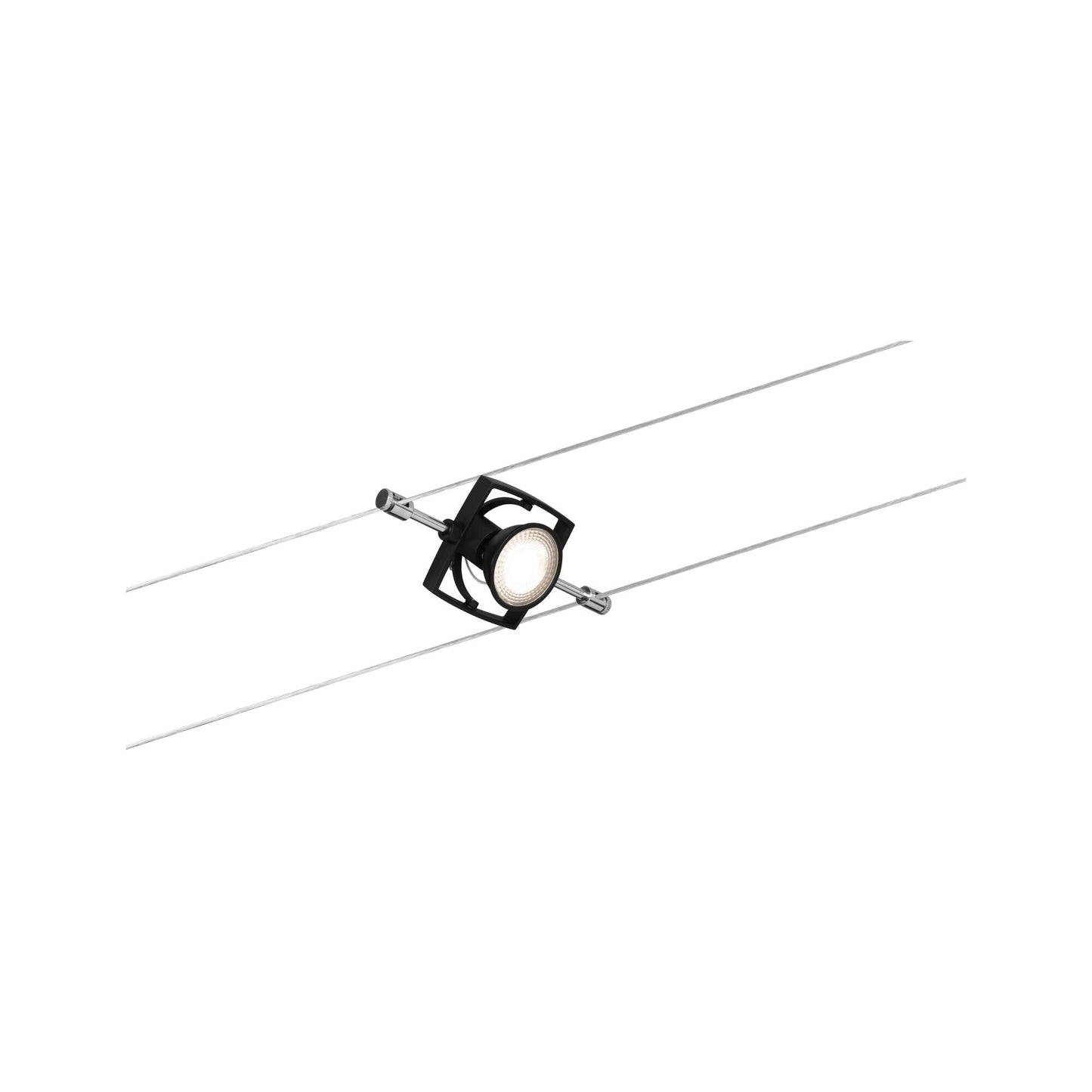 Paulmann Seilsystem Set Mac II Schwarz matt mit 5 Spots ohne Leuchtmittel, max. 10W GU5,3