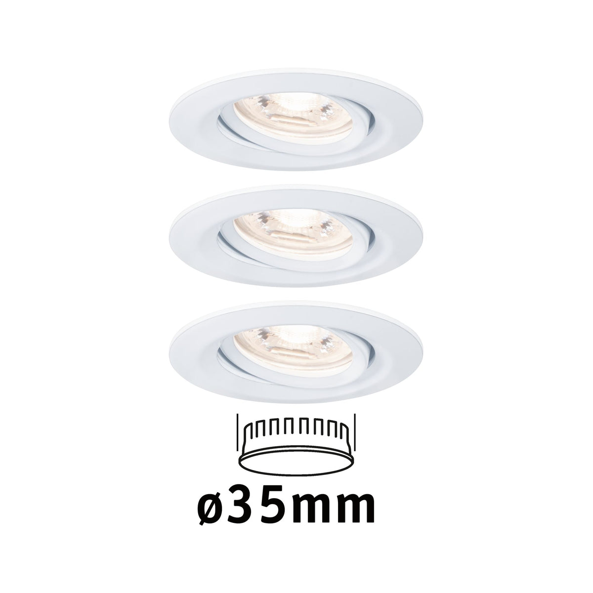 Paulmann EBL Nova mini Coin rund schwenkbar LED 3x4W 310lm Weiß matt/Alu